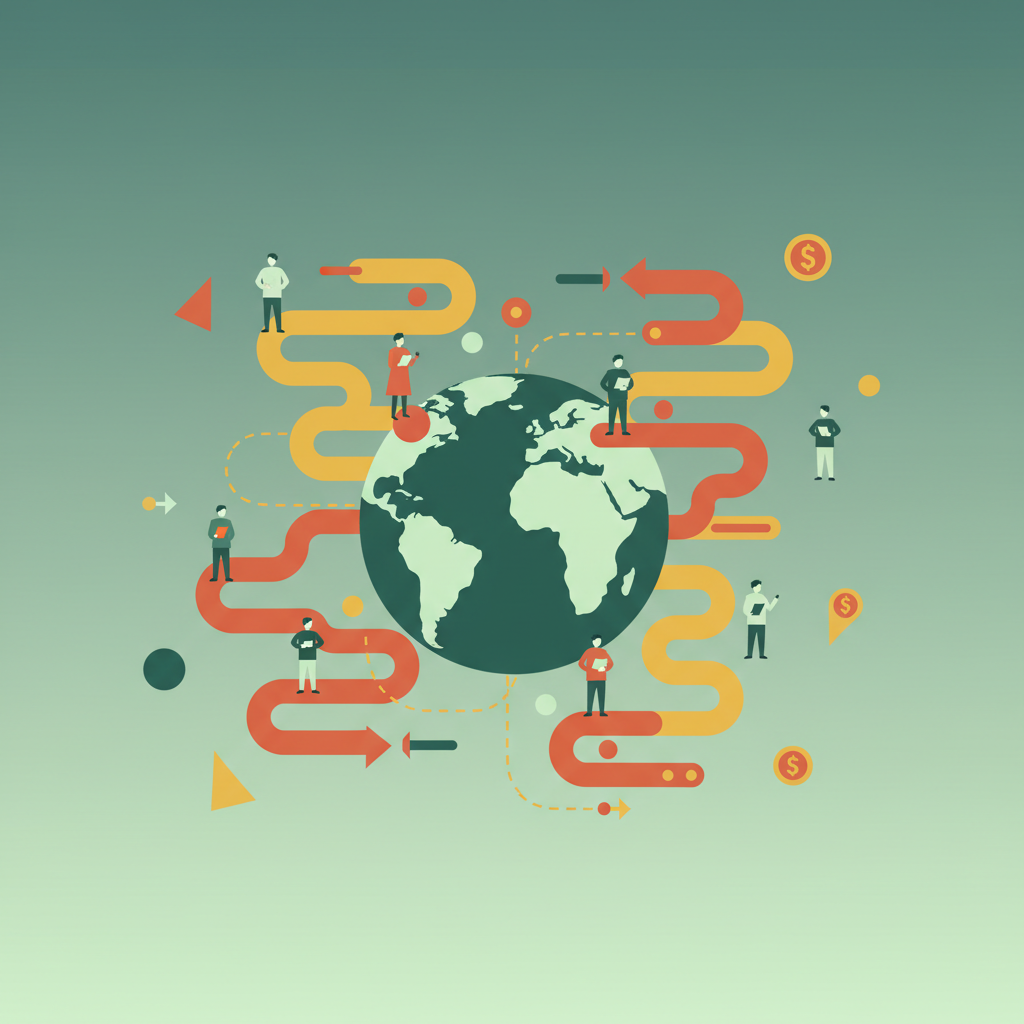 Interconnected global financial network with data streams